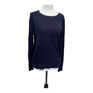 Tommy Hilfiger Black Cotton Crew Neck Pullover Sweater Size M